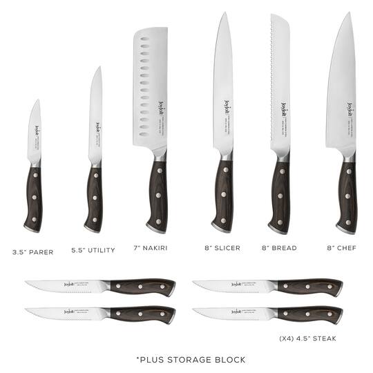 JoyJolt® 11-Piece Assorted High Carbon Knife Block Set
